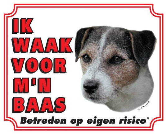 Stickerkoning Jack Russell Terrier Waakbord - Ruwhaar
