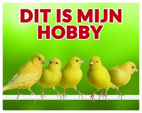 Stickerkoning Kanarie Waakbord - Dit is mijn hobby Groep