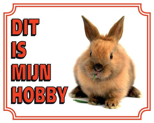 Stickerkoning Konijn Waakbord - Dit is mijn hobby