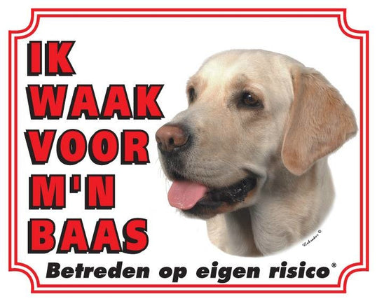 Stickerkoning Labrador Retriever Waakbord - Blond
