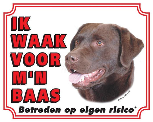 Stickerkoning Labrador Retriever Waakbord - Bruin
