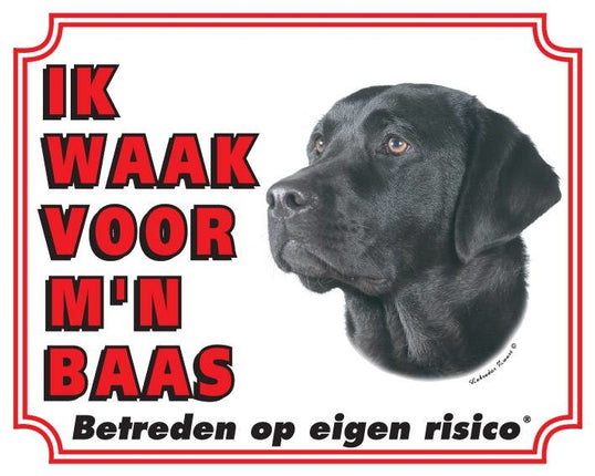 Stickerkoning Labrador Retriever Waakbord - Zwart