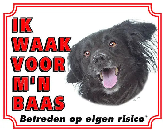 Stickerkoning Markiesje Waakbord - Ik waak voor mijn Baas