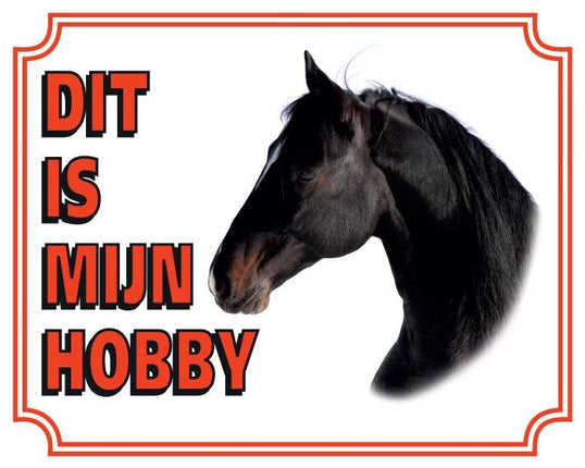 Stickerkoning Paarden Waakbord - Dit is mijn hobby Zwart