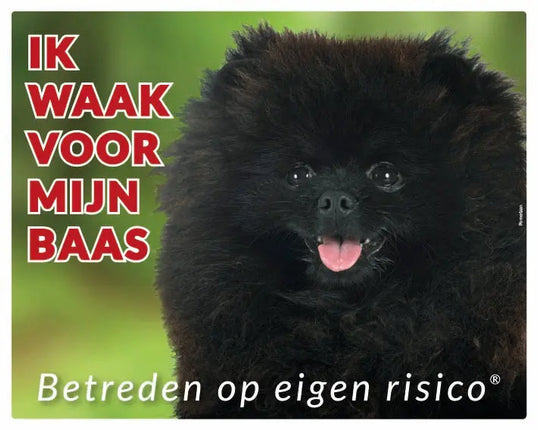 Stickerkoning Pomeriaan Zwart Waakbord