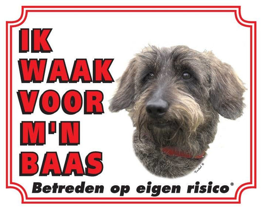 Stickerkoning Teckel Waakbord - Ruwhaar