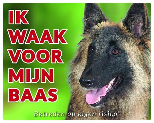 Stickerkoning Tervuerense Herder Waakbord - Ik waak voor mijn