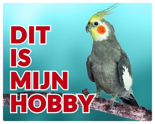Stickerkoning Valkparkiet Waakbord - Dit is mijn hobby Grijs