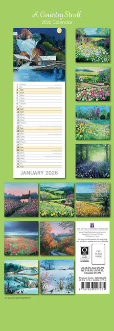 The Gifted Stationary A Country Stroll Slimline Kalender 2026