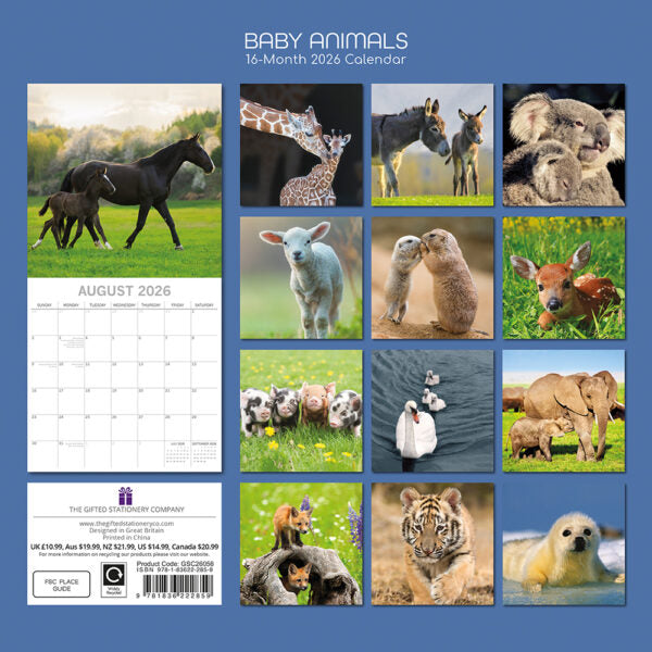 The Gifted Stationary Babydieren Kalender 2026