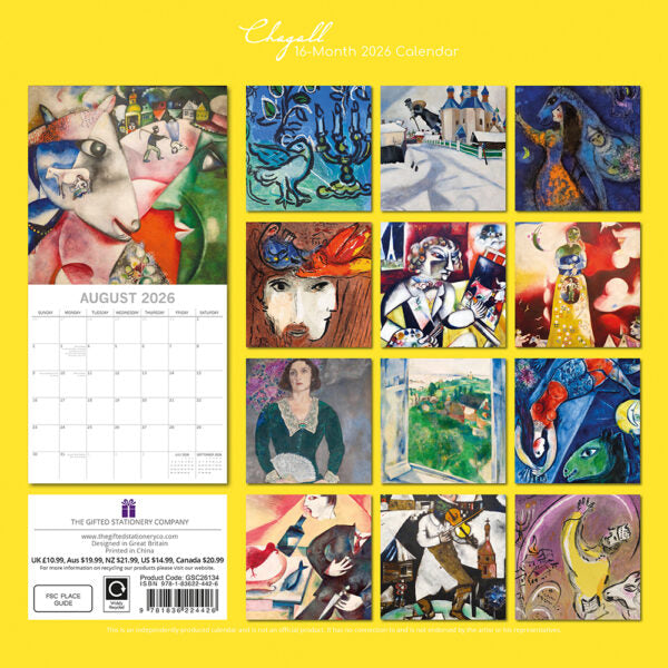 The Gifted Stationary Marc Chagall Kalender 2026