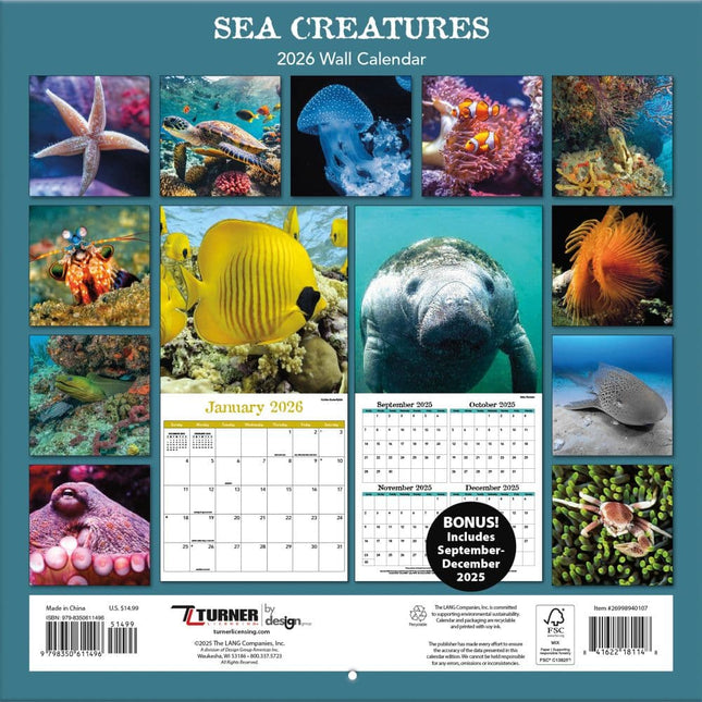TL Turner Sea Creatures Kalender 2026