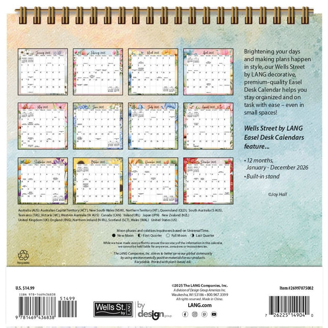 Wells st. by Lang Country Pleasures Easel Desk Kalender 2026