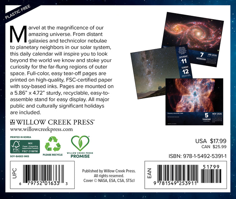 Willow Creek Astronomie Scheurkalender 2026 Boxed