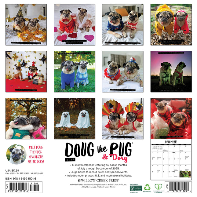 Willow Creek Doug the Pug Kalender 2026
