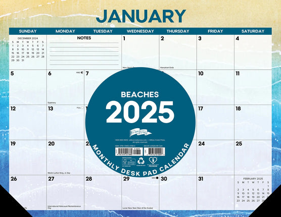 Willow Creek Strand Desk Pad - Bureau Kalender 2025