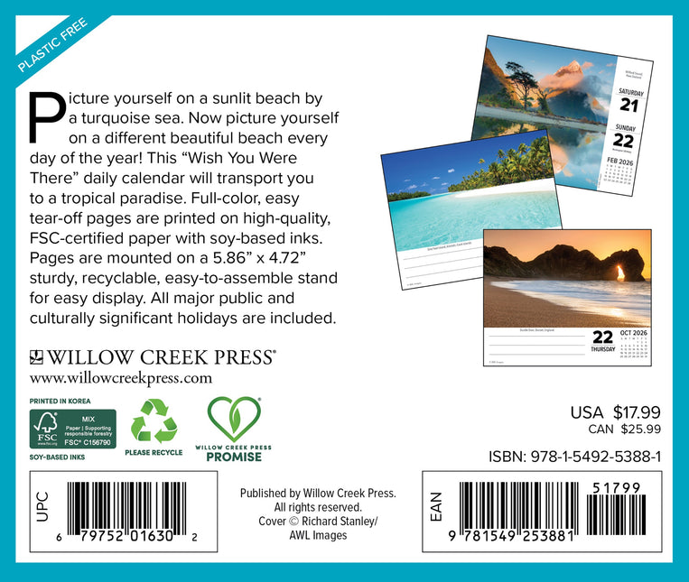 Willow Creek Strand Kalender 2026 Boxed