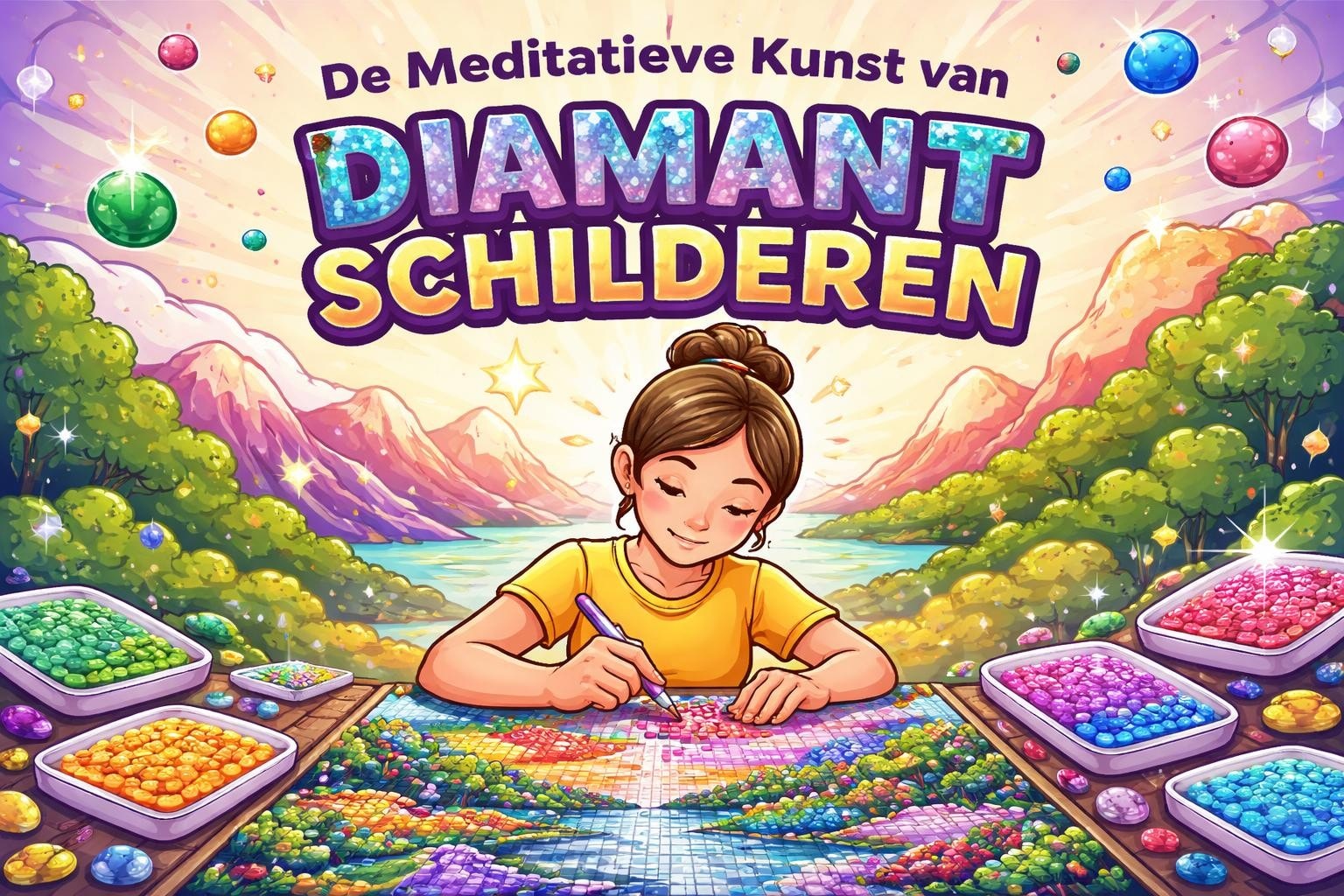 Diamanten puzzel: ontspanning met fonkelende steentjes