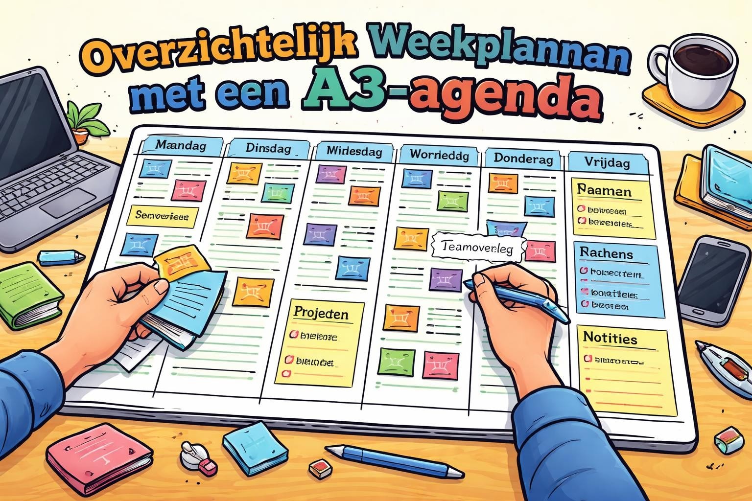 Agenda A3: organisatie en overzicht in groot formaat