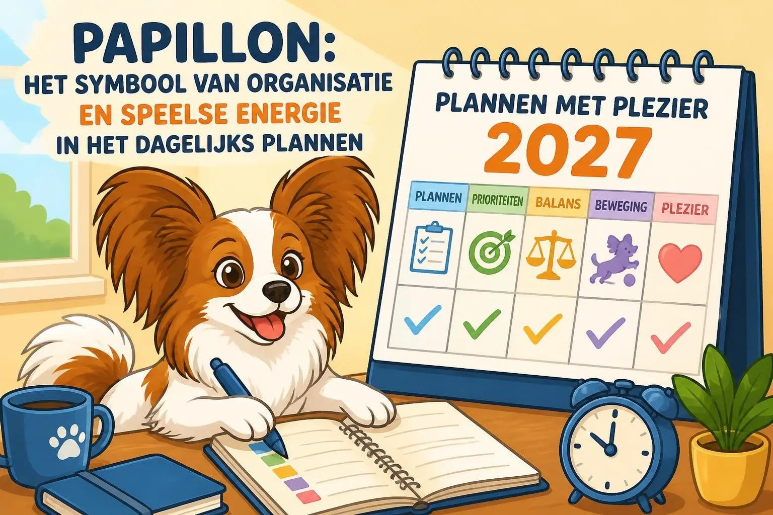 De papillon: Een speelse metgezel voor kalenderliefhebbers