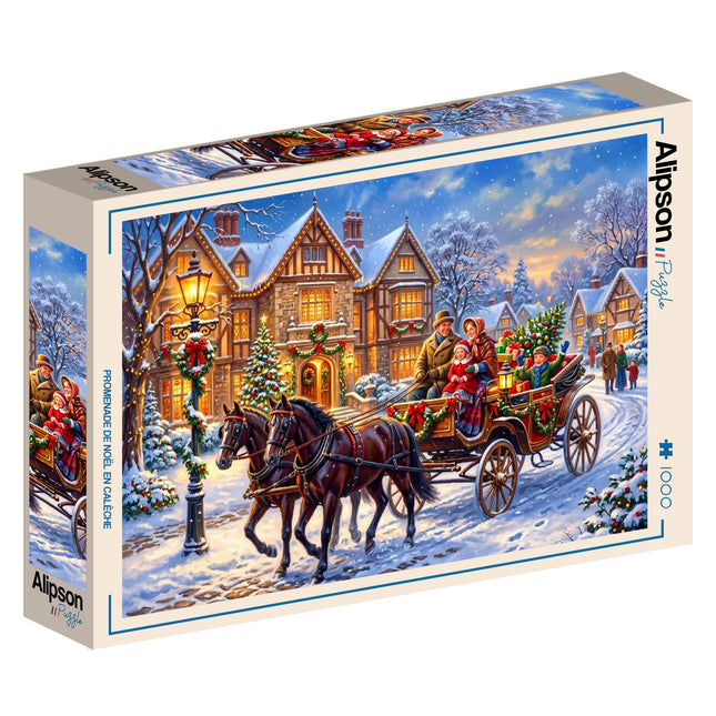 Alipson Christmas Horse-Drawn Carriage Ride Puzzel 1000 stukjes