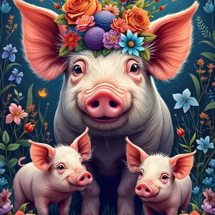 Alipson Pig Family Puzzel 1000 stukjes