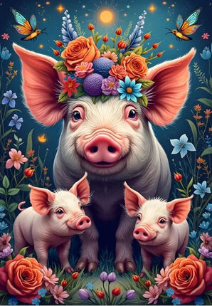 Alipson Pig Family Puzzel 1000 stukjes