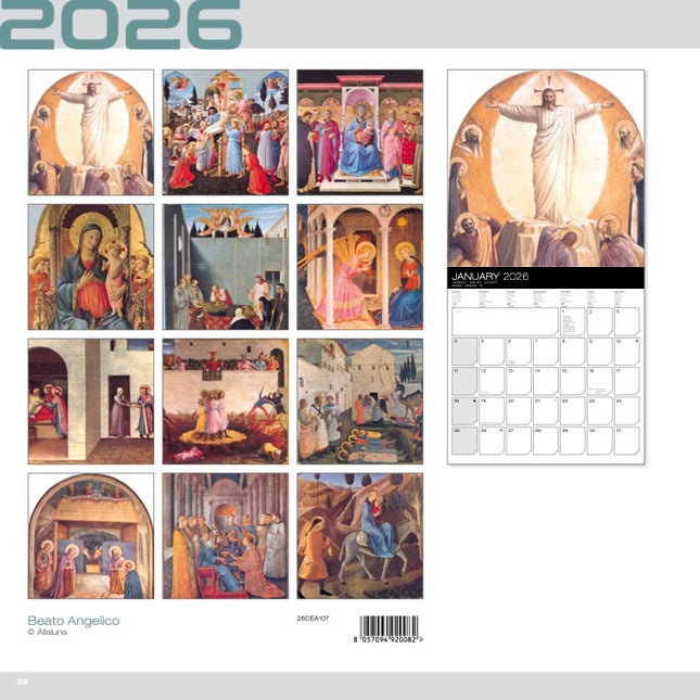 Allaluna Beato Angelico Kalender 2026