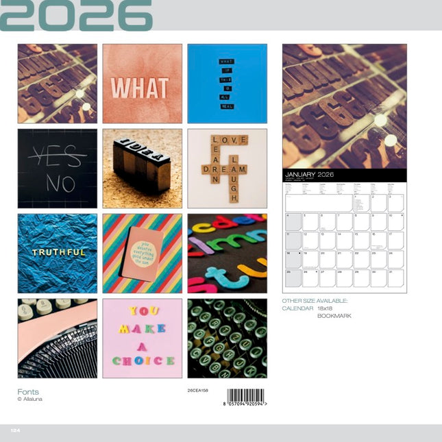 Allaluna Fonts Kalender 2026