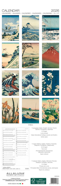 Allaluna Hokusai Slimline Kalender 2026
