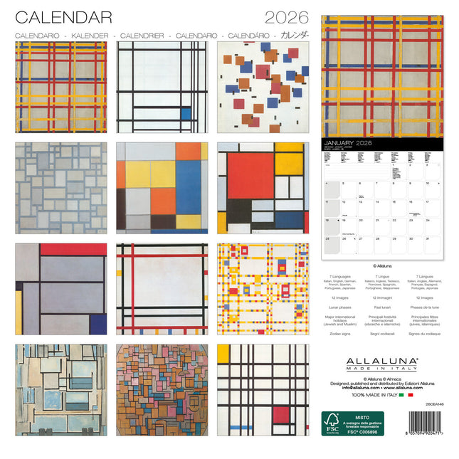 Allaluna Mondriaan Kalender 2026