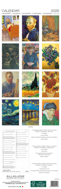 Allaluna van Gogh Slimline Kalender 2026