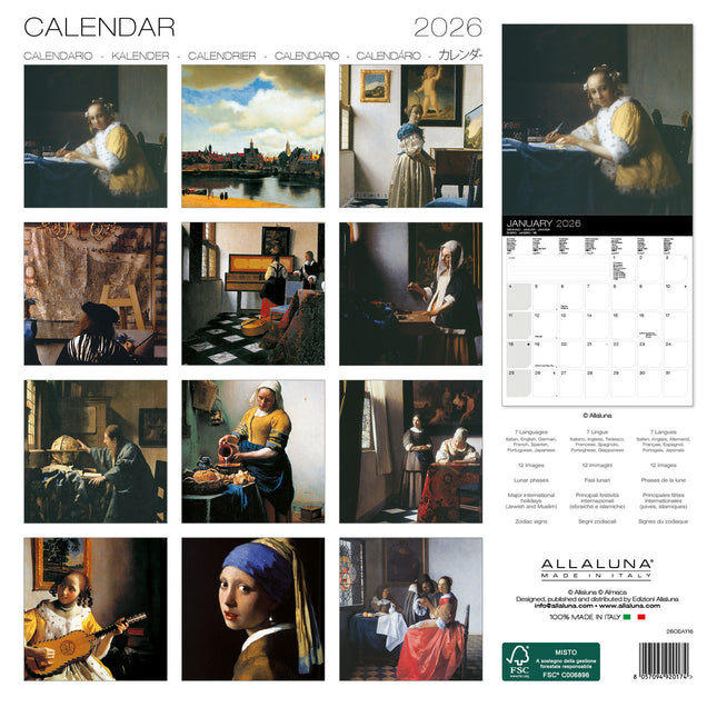 Allaluna Vermeer Kalender 2026