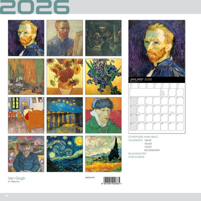 Allaluna Vincent van Gogh Kalender 2026