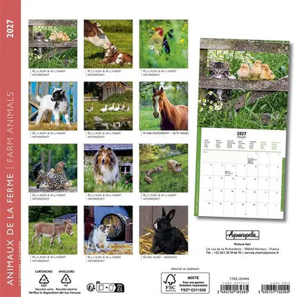 Aquarupella Boerderij Dieren Kalender 2027 Mini