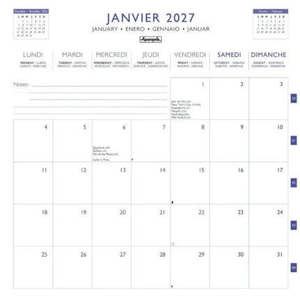 Aquarupella Eilanden Kalender 2027