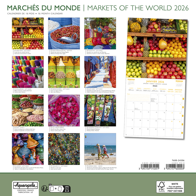 Aquarupella Markets of the World Kalender 2026
