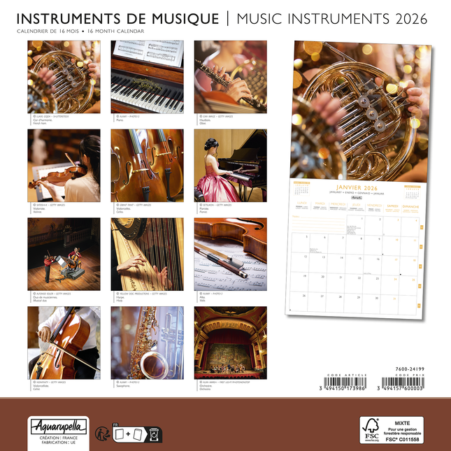 Aquarupella Muziek Instrumenten Kalender 2026