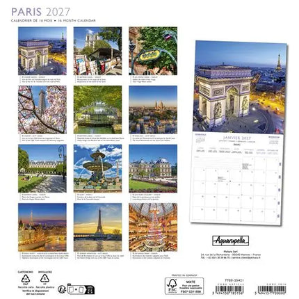Aquarupella Parijs Kalender 2027