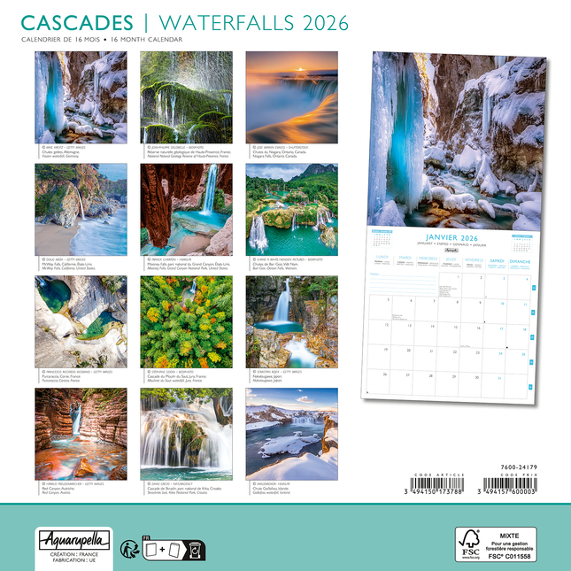 Aquarupella Watervallen Kalender 2026