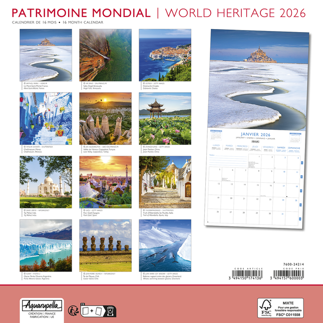 Aquarupella World Heritage Kalender 2026