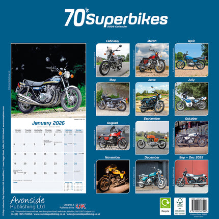 Avonside 70's Superbikes Kalender 2026