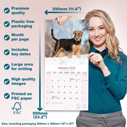 Avonside Airedale Terrier Kalender 2026