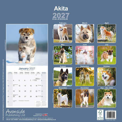Avonside Akita Kalender 2027