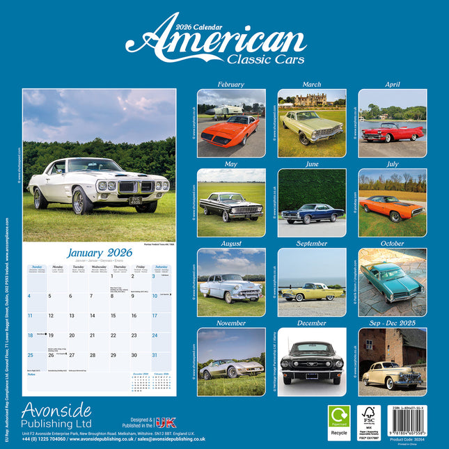 Avonside American Classic Cars Kalender 2026