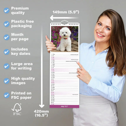 Avonside Bichon Frise Kalender 2027 Slimline