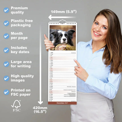 Avonside Border Collie Kalender 2027 Slimline