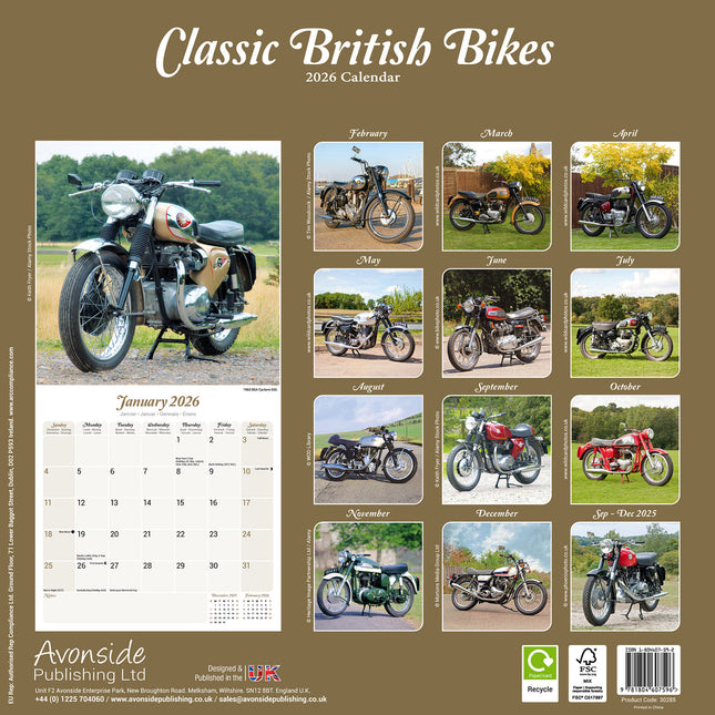Avonside Classic British Bikes Kalender 2026