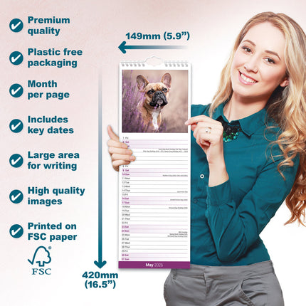 Avonside Franse Bulldog Kalender 2027 Slimline