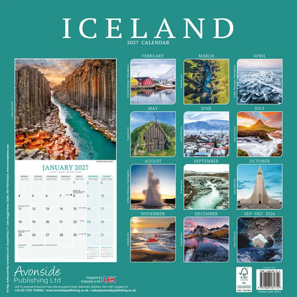 Avonside IJsland Kalender 2027